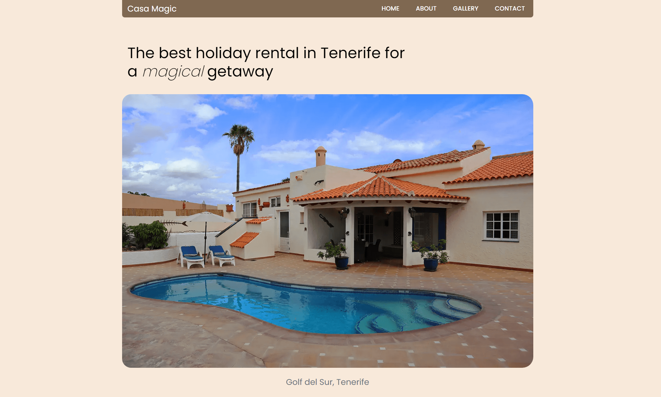 A screenshot of Casamagictenerife.com