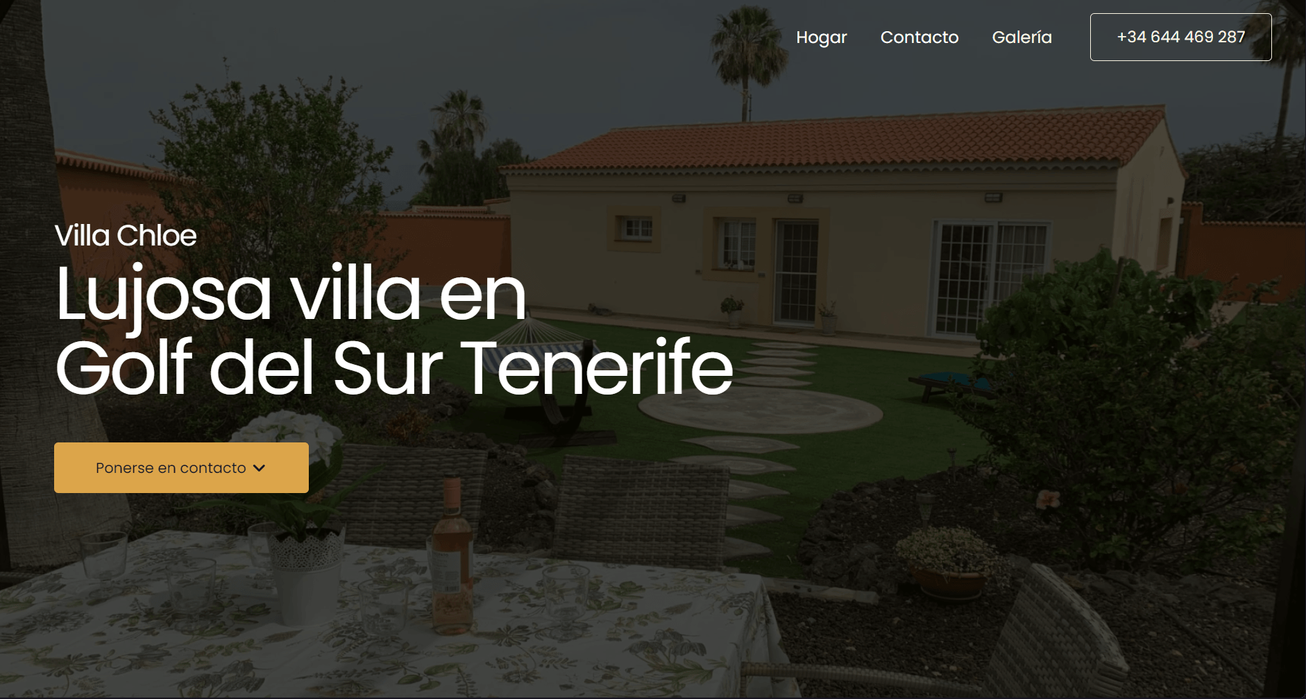 A screenshot of villa chloé, holiday villa in tenerife